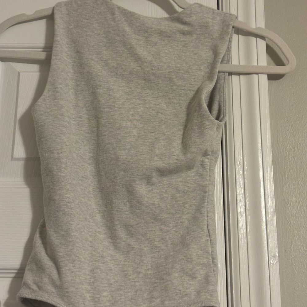 Abercrombie & Fitch Gray Asymmetrical Fitted Bodysuit